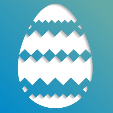 Beyaz arka plan üzerinde izole yumurta. Yeşil arka plana sahip bir şekilde dekore edilmiş bir Paskalya yumurtası resmi.