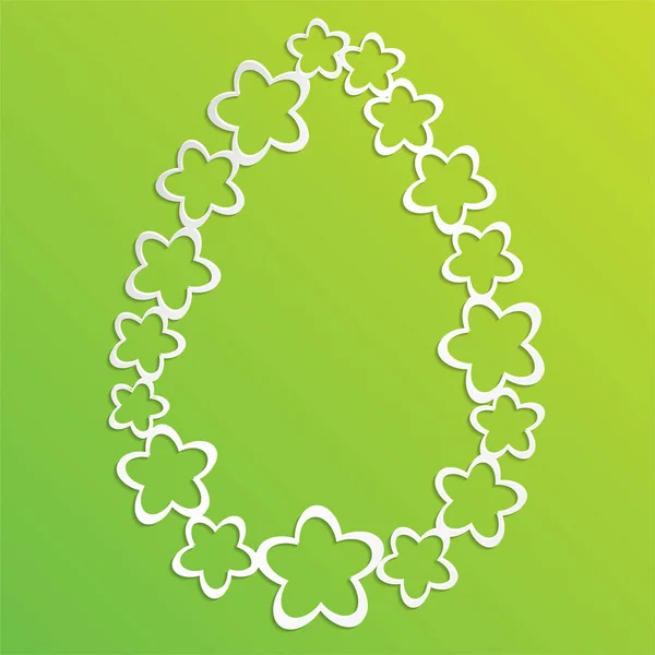 Påskägg isolerad på vit bakgrund. Illustration av en dekorerade påskägg med grön bakgrund — Stock vektor