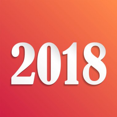 Modern arka plan üzerinde yaratıcı mutlu yeni yıl 2018 tasarım kartı. eps10 vektör çizim