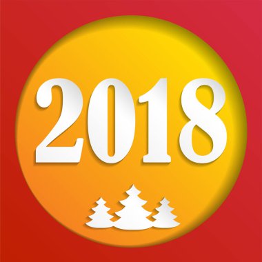 Modern arka plan üzerinde yaratıcı mutlu yeni yıl 2018 tasarım kartı. eps10 vektör çizim