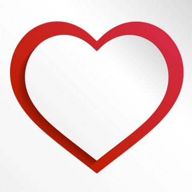 Renkli kalp vektör grafik şablonu illüstrasyon izole beyaz arka plan üzerinde. Aşk sembolü. Sevgililer günü