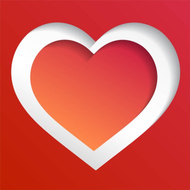 Renkli kalp vektör grafik şablonu illüstrasyon izole beyaz arka plan üzerinde. Aşk sembolü. Sevgililer günü