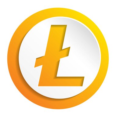 Kripto Döviz Alım litecoin kağıt stil vektör logosu, web, etiket baskı için simge. litecoin blockchain cryptocurrency