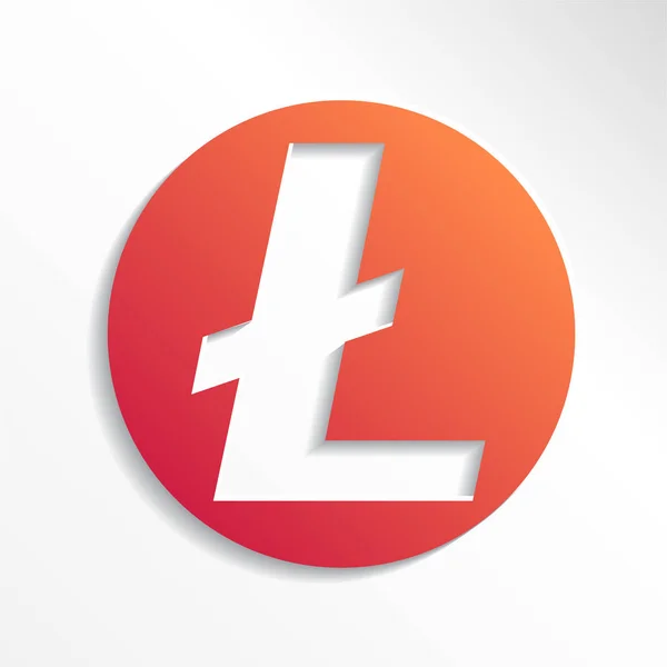 Kryptowährung Litecoin Papier Stil Vektor-Logo, Symbol für Web, Aufkleber für den Druck. Kryptowährung Litecoin Blockchain — Stockvektor