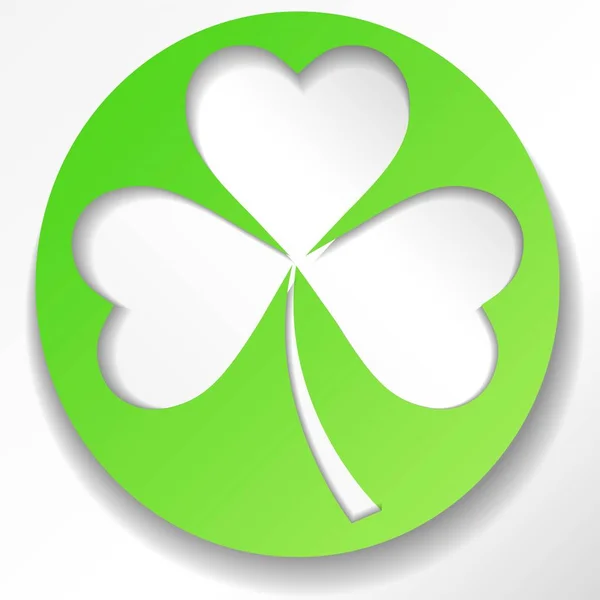 Emblema trevo de folhas. O trevo irlandês parte para o Dia Feliz de São Patrício. EPS 10 . —  Vetores de Stock