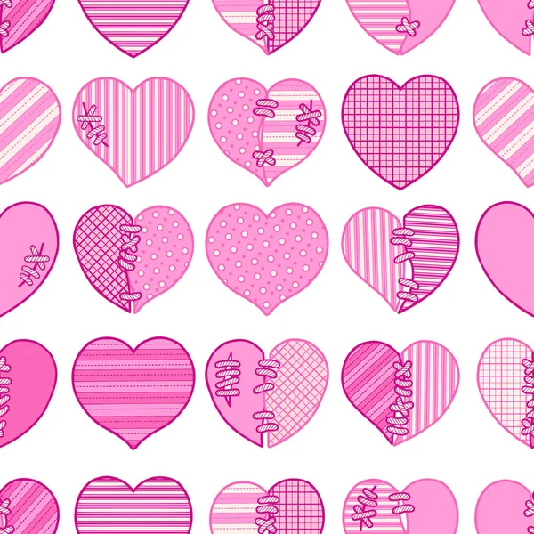 선물 포장, 축 하, 청첩장과 발렌타인의 날에 대 한 핑크 실의의 완벽 한 패턴 — 스톡 벡터