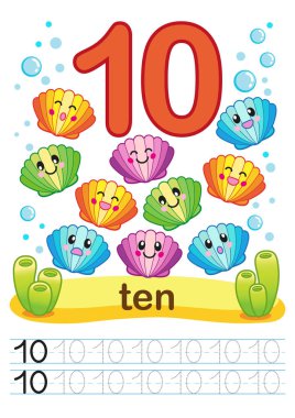 Anaokulu ve okulöncesi için yazdırılabilir çalışma. Parlak komik balıklar, yengeçler, denizanası, deniz kabuklarını, ahtapot, diğer deniz yaşamı, bitkiler, Mercan Denizi arka plan üzerinde