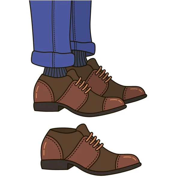 Mannen benen in bruine schoenen — Stockvector