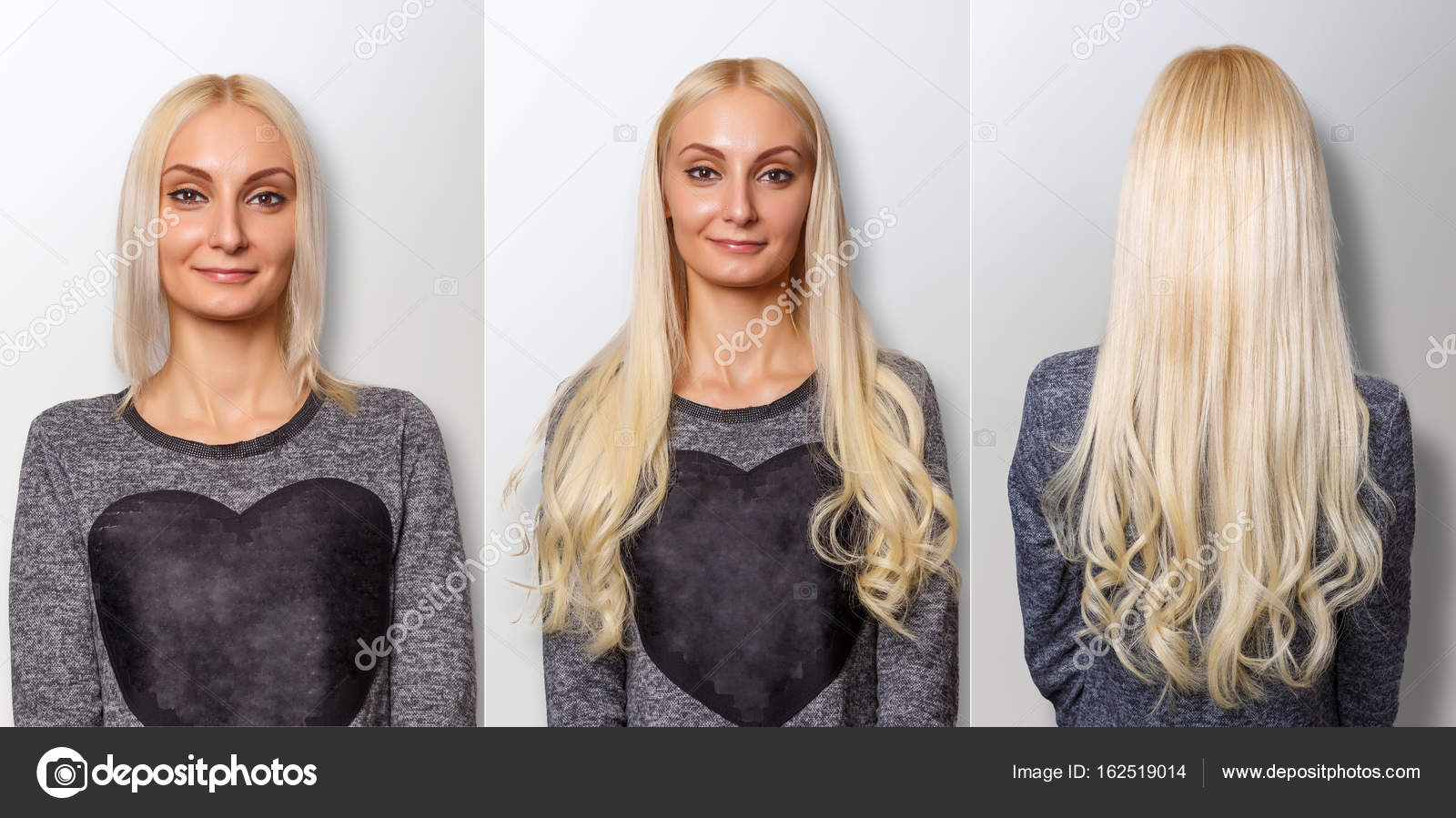 Hair Extensions Procedure Hair Before And After Stock Photo