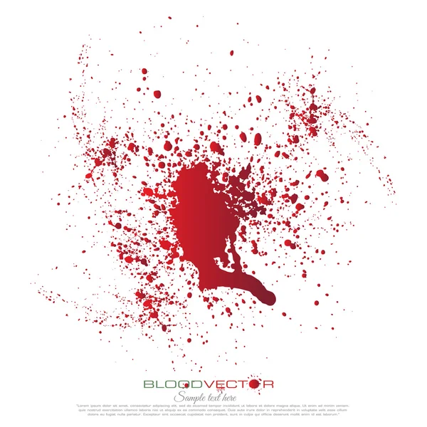 Kan splatter izole üzerinde beyaz arka plan, vektör tasarımı 