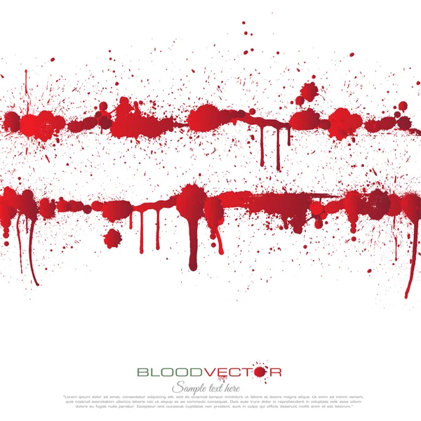 Schizzi di sangue isolati su sfondo bianco, disegno vettoriale — Vettoriale Stock