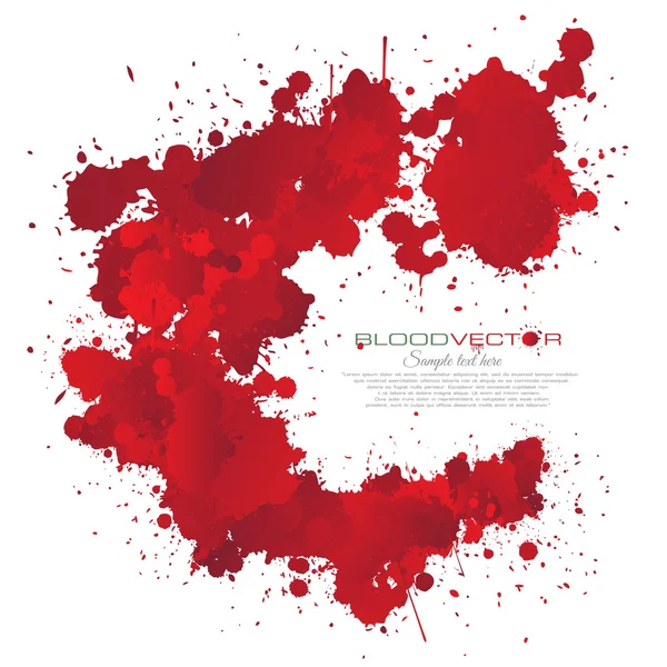 Salpicos de sangue isolados sobre fundo branco, desenho vetorial — Vetor de Stock