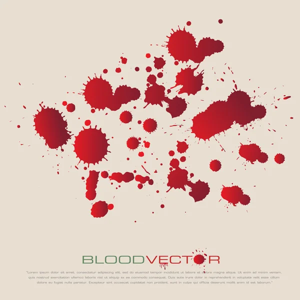 Splatter sangue vetorial isolado, desenho vetorial — Vetor de Stock