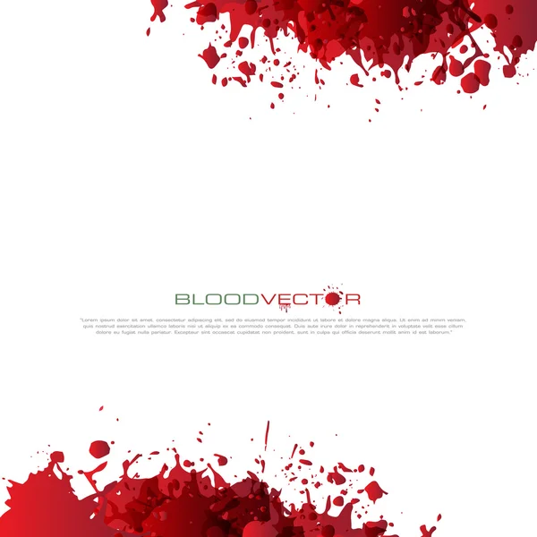 Salpicadura de sangre aislada sobre fondo blanco, diseño vectorial — Vector de stock