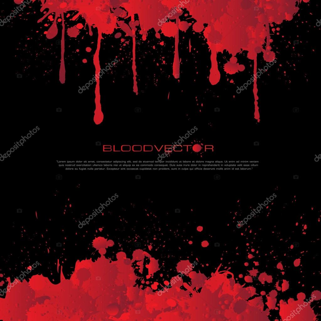 Abstract Blood splatter isolated on Black background, vector des Stock