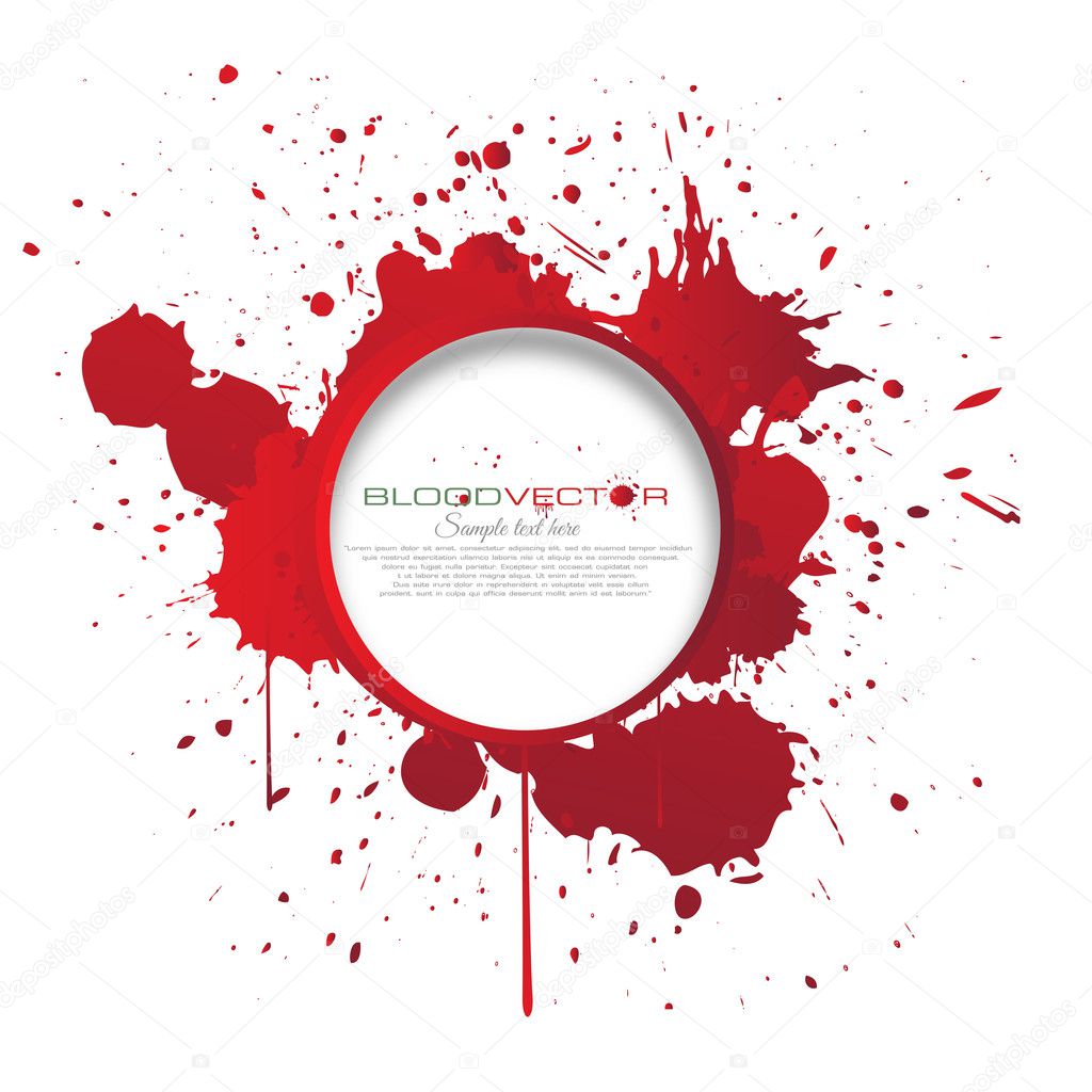 Blood splatter isolated on white background, vector design 