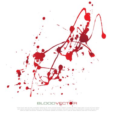 Kan splatter izole üzerinde beyaz arka plan, vektör tasarımı 