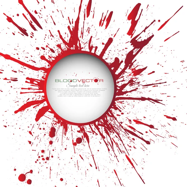 Salpicadura de sangre aislada sobre fondo blanco, diseño vectorial — Vector de stock