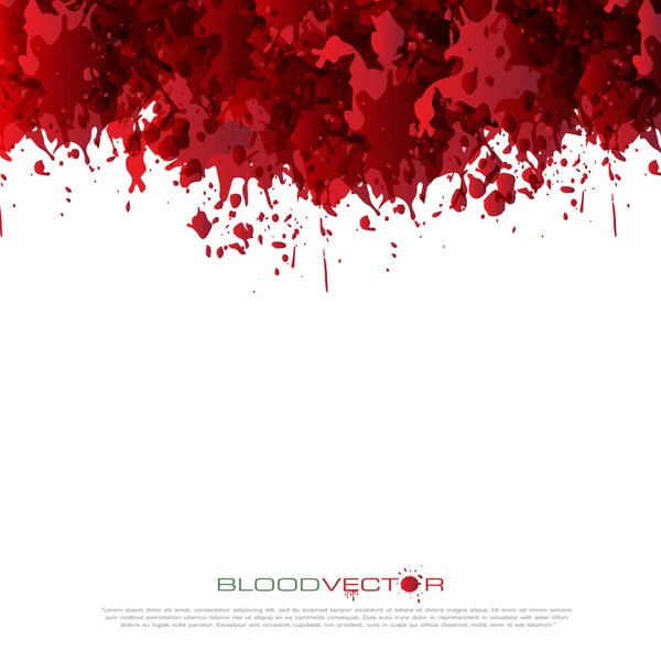 Salpicadura de sangre aislada sobre fondo blanco, diseño vectorial — Vector de stock