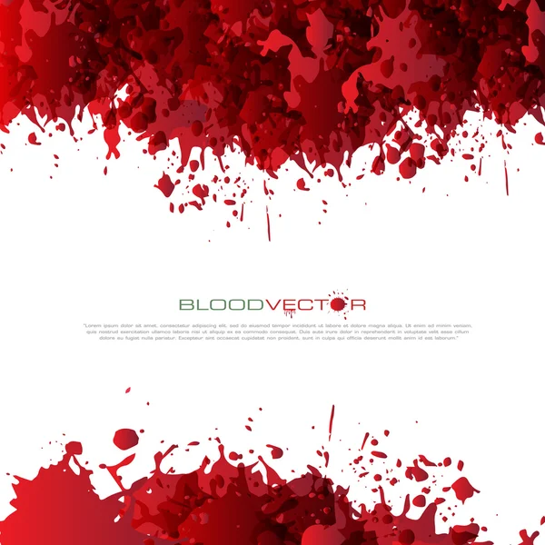 Éclaboussures de sang isolées sur fond blanc, conception vectorielle — Image vectorielle