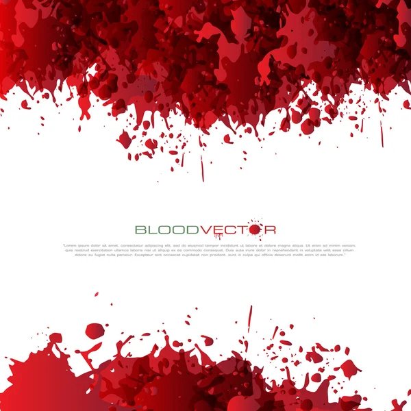 Salpicadura de sangre aislada sobre fondo blanco, diseño vectorial — Vector de stock