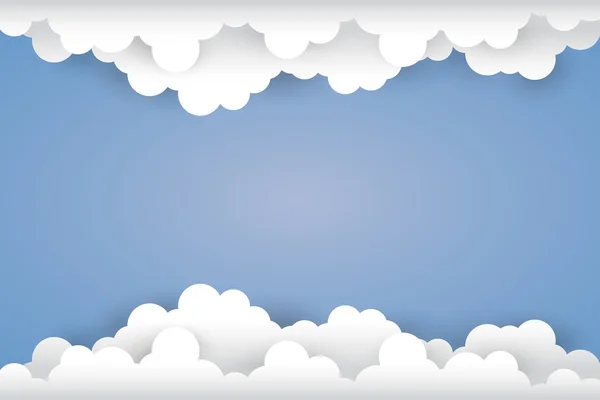 Nube su sfondo azzurro Carta arte Style.vector Illustrat — Vettoriale Stock