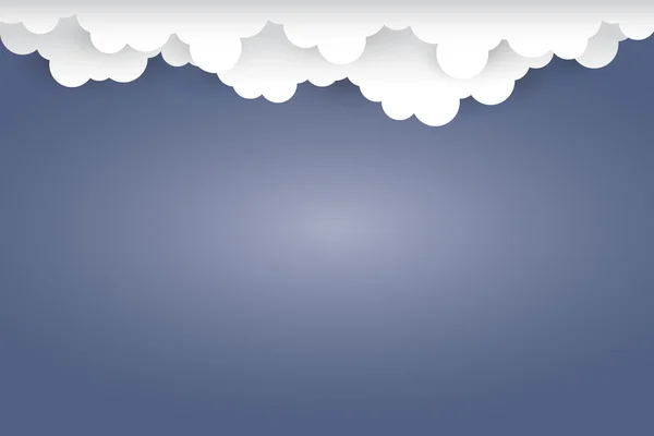Koyu mavi arka plan üzerinde kağıt sanat Style.vector Illustrat bulut
