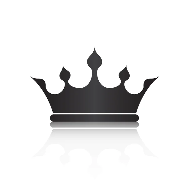 皇冠象征以黑颜色隔离在白色背景下，我德 — 图库矢量图片