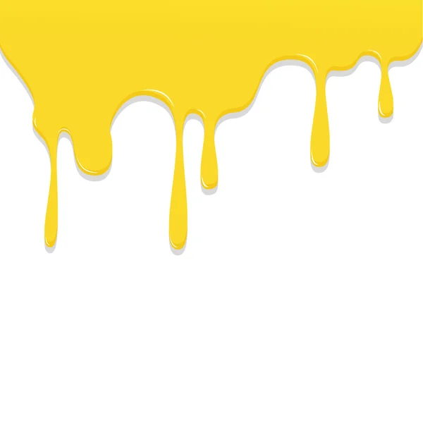 Schilderen van de gele kleur druipen, kleur Droping achtergrond vector ziek — Stockvector