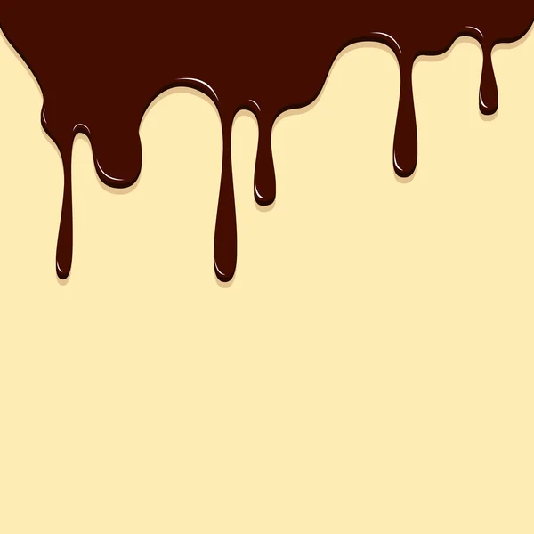 Chocolate gotejamento, Chocolate fundo vetor ilustração —  Vetores de Stock