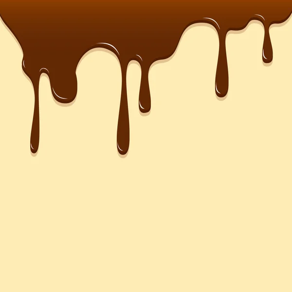 Goteo de chocolate, ilustración del vector de fondo de chocolate — Vector de stock