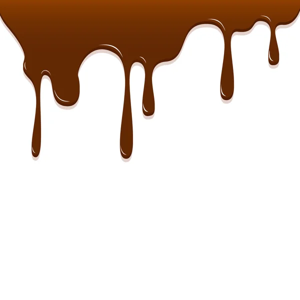 Chocolade druipend, chocolade achtergrond vectorillustratie — Stockvector