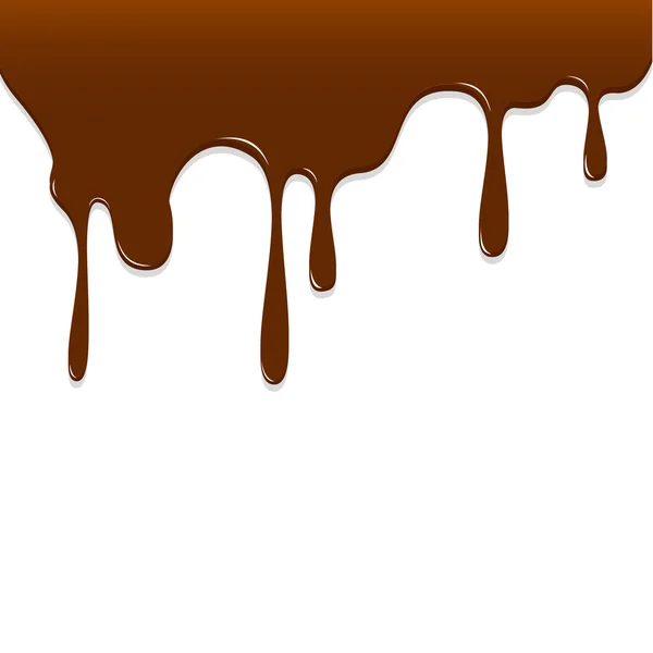 Goteo de chocolate, ilustración del vector de fondo de chocolate — Vector de stock