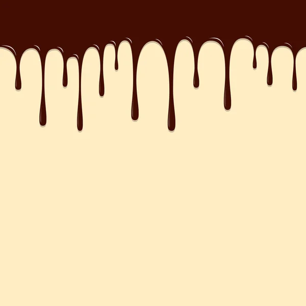 Goutte de chocolat, Illustration vectorielle de fond chocolat — Image vectorielle