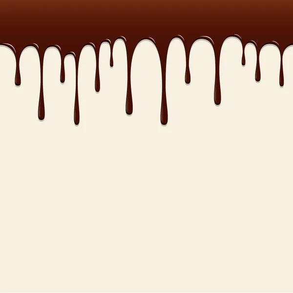 Goteo de chocolate, ilustración del vector de fondo de chocolate — Vector de stock