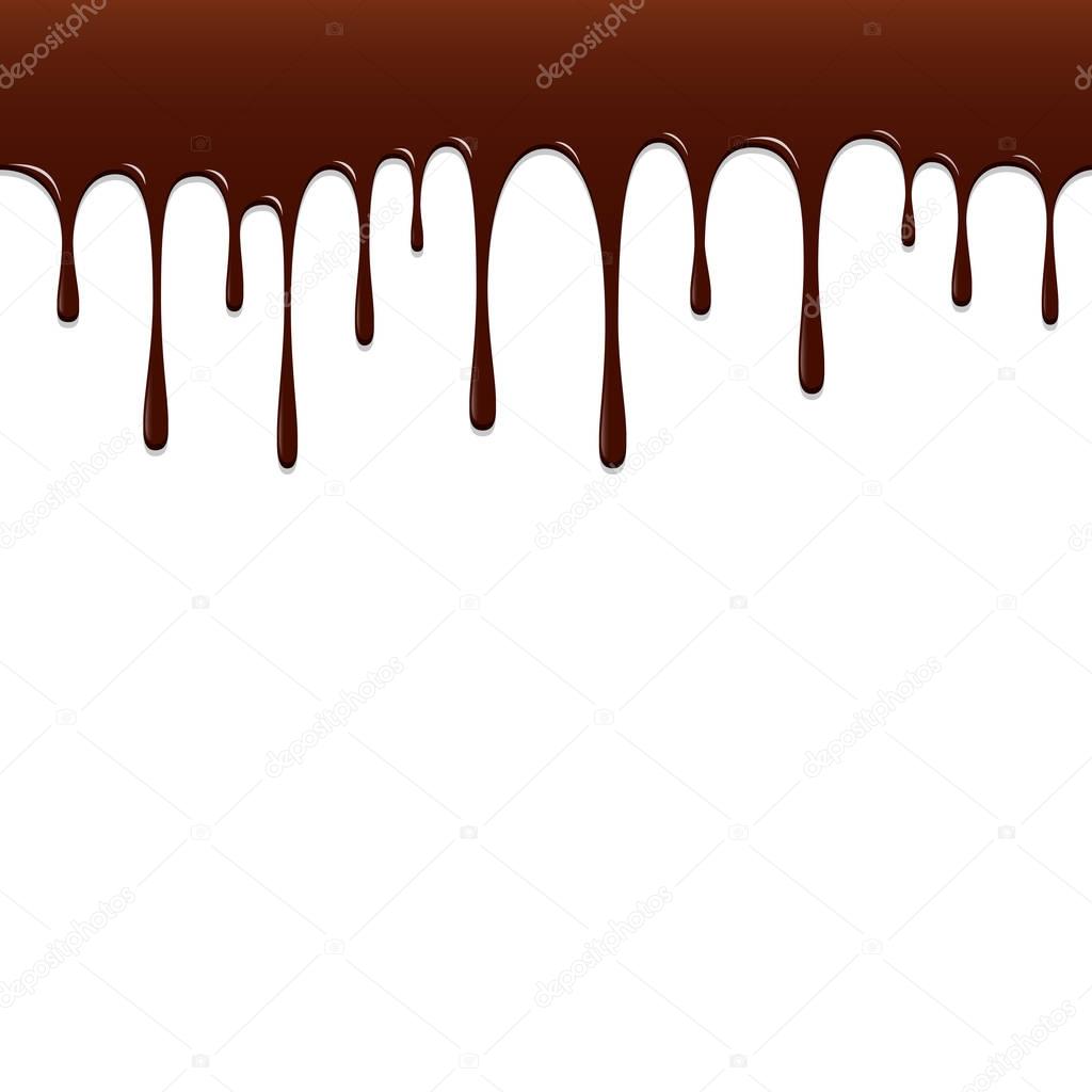 Chocolate dripping, Chocolate background vector illustration
