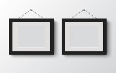 wall.vector resimde üzerinde boş fotoğraf çerçevesi