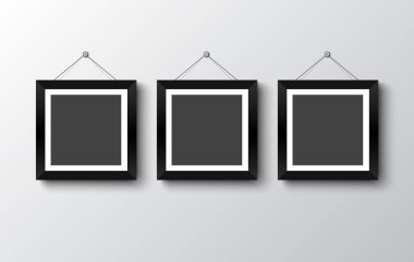 wall.vector resimde üzerinde boş fotoğraf çerçevesi