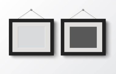 wall.vector resimde üzerinde boş fotoğraf çerçevesi