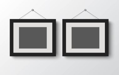 wall.vector resimde üzerinde boş fotoğraf çerçevesi