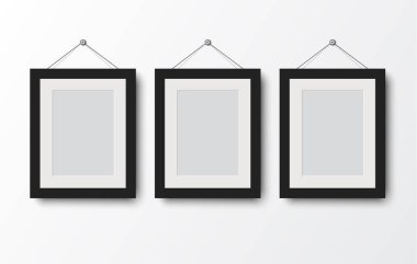 wall.vector resimde üzerinde boş fotoğraf çerçevesi