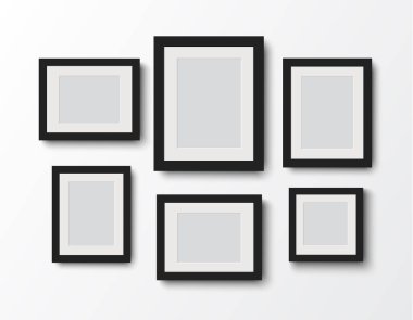 wall.vector resimde ayarla boş fotoğraf çerçevesi