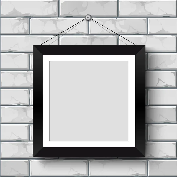 Leerer Fotorahmen auf der wall.vector Illustration — Stockvektor