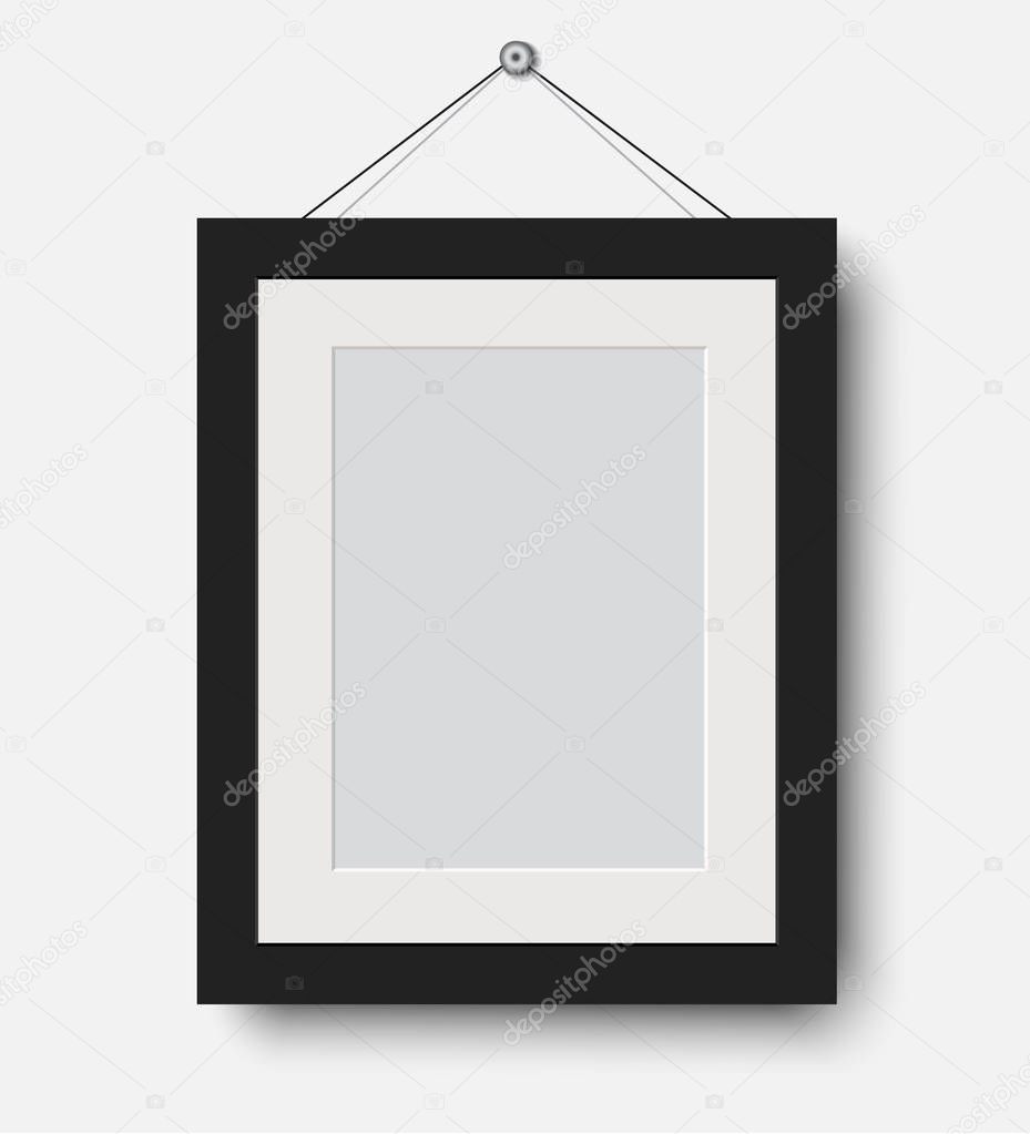 blank photo frame on the wall.vector illustration