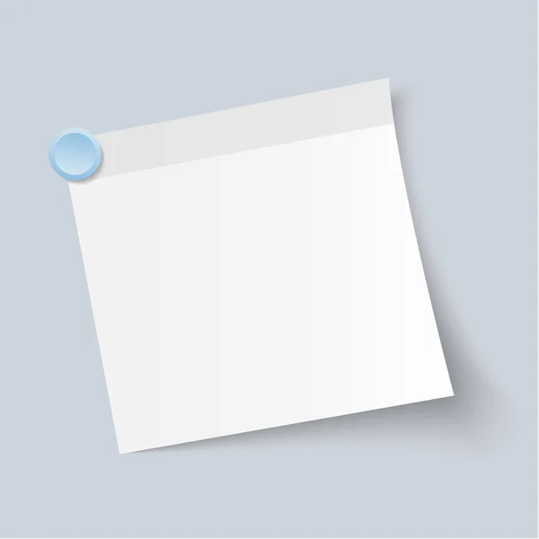 Blank White Sticky Note isolate on gray background, vector illus — Stock Vector