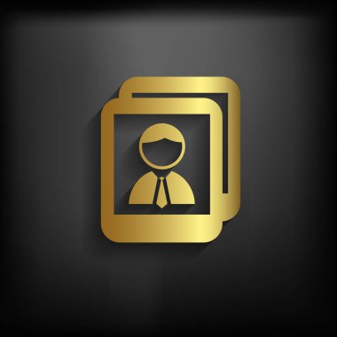 Fotoğraf sembolü altın rengi uzun gölge, vektör Eps10 illustrat ile