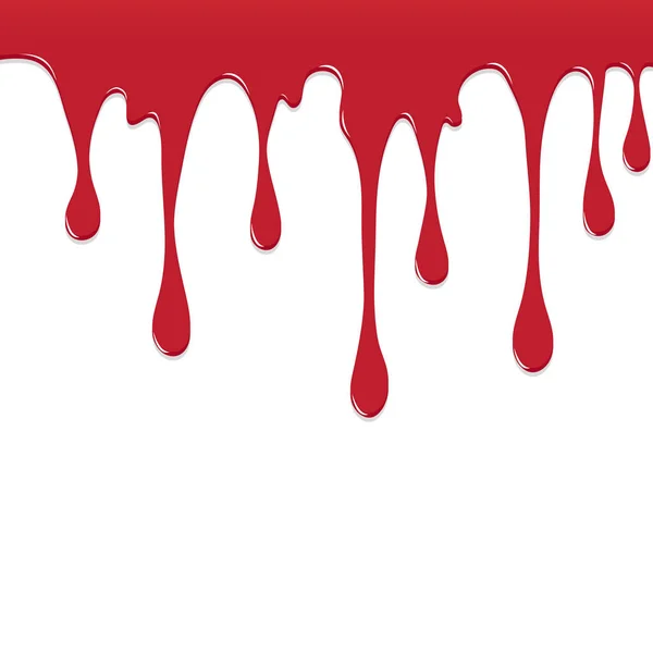 Pintura Salpicadura de goteo de color rojo, salpicadura de color o caída — Vector de stock