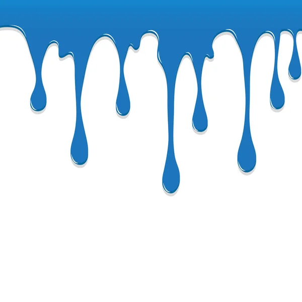 Vernice Blu spruzzi gocciolanti colorati, spruzzi di colore o caduta — Vettoriale Stock