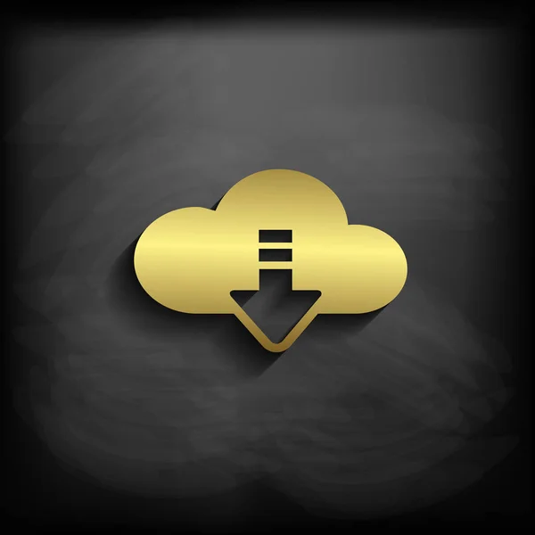 Jel vagy szimbólum arany színű felhő hosszú árnyéka, vektor — Stock Vector
