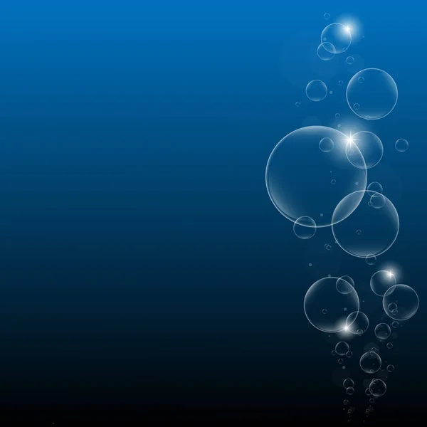 진한 파란색 배경 Eps10 그림에 물 거품 — 스톡 벡터